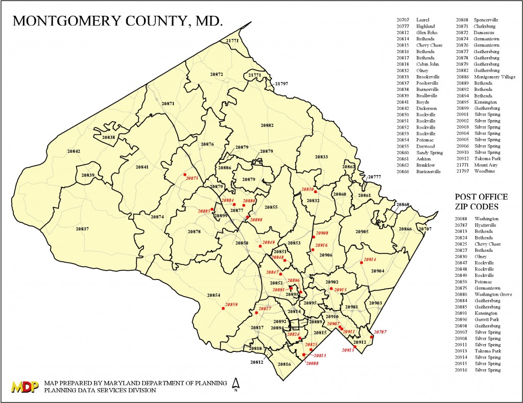 Zip Code Map Of Montgomery County Md