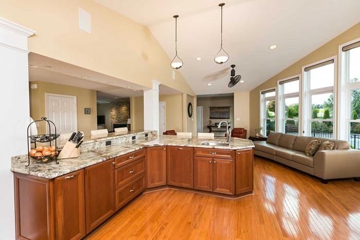 Inside of the home, kitchen, after the addition